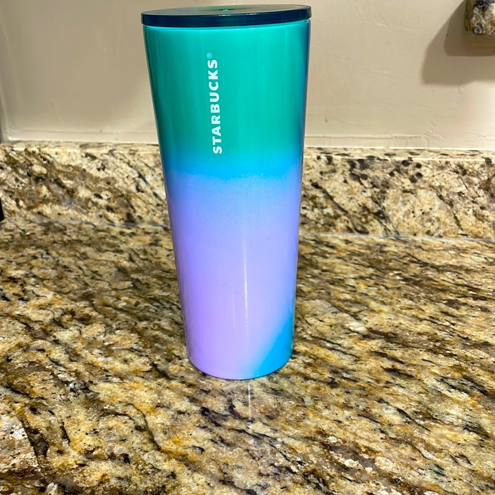 2022 Starbucks blue purple pink ombré metal tumbler